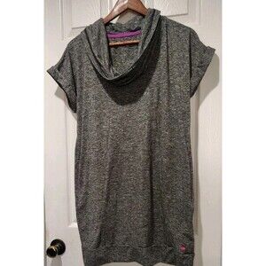 Pink Lotus Gray Yoga Cowl Neck Tunic Women's Size Large Workout Comfort Stretch